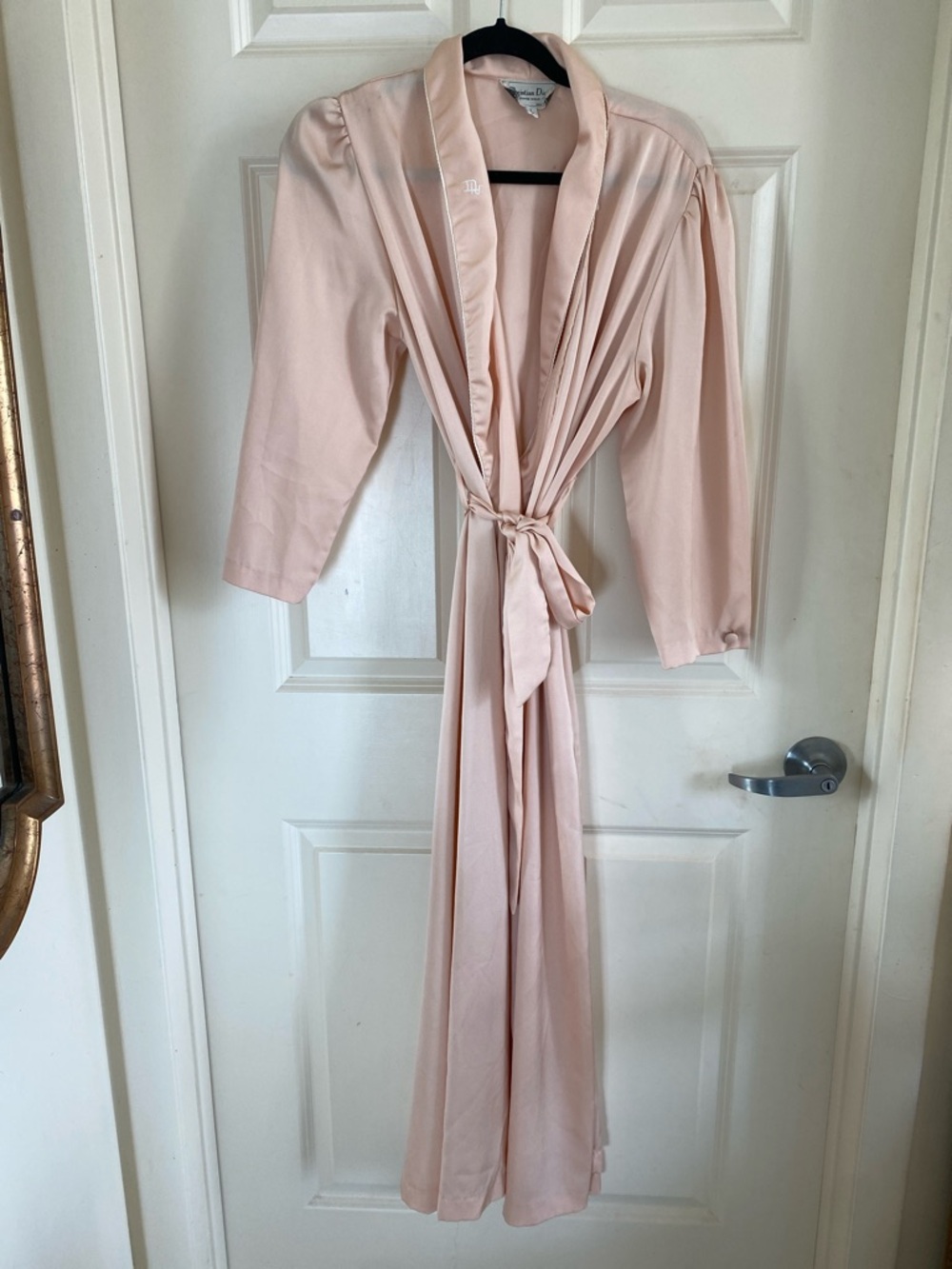 Vintage 80’s Christian Dior pink robe embroidered logo